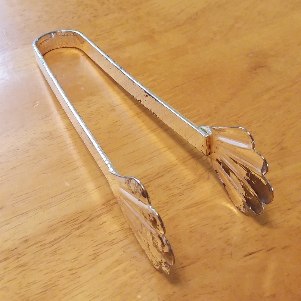 Vntg Ice Bucket Glass Handle Tongs - Picture 9 of 14